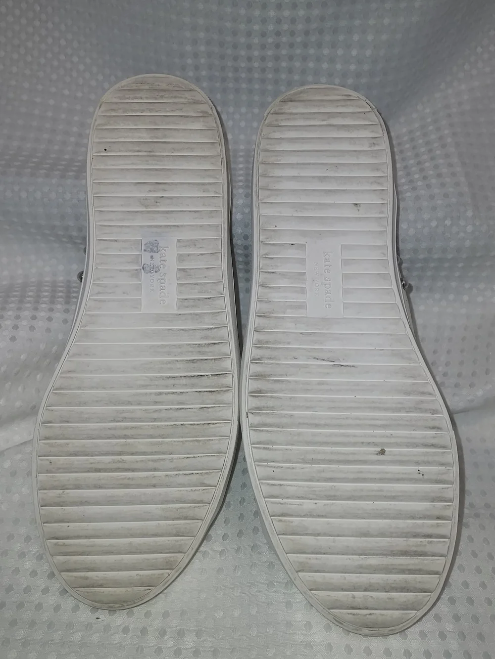 kate spade White Satin Lace-Up Sneakers with Silver Studs